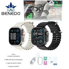 Smartwatch Microwear Ultra 5 Pro 49mm 2 Pulseiras Series 11 IP68 Aprova d'agua Responde Chatgpt GPS