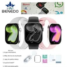 Smartwatch Relógio W11 Pro Series11 2026 2 Pulseiras ChatGPT 1GB Microwear Amoled 46mm IP68 GPS