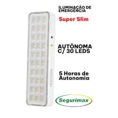 Luminária Luz Lampada De Emergência 30 Leds Super Slim 5 horas de autonomia Segurimax
