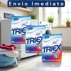 3 Sabão em Pó Triex 800g Promoção Lava Roupas Limpeza Profunda