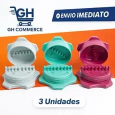 Kit Triturador de Alho Manual 3 Unidades  Moedor de Alho Plástico Resistente Cores Sortidas Utensílio de Cozinha