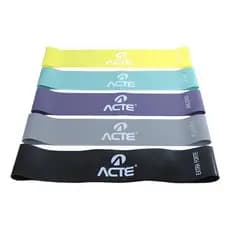 Kit 5 Faixa Elastica Mini Band Profissional Leve Médio Forte Faixa Mista Academia Alongamento Yoga