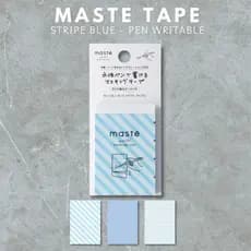 Washi tape that can be written on with water-based pens, with perforations, "Maste" sheet, Marks Stripe Blue MST-FA43-SB