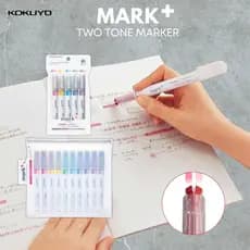 Kokuyo Highlighter Mark+ Two Tone Marker, 10-Color Set & 5-Color Set
