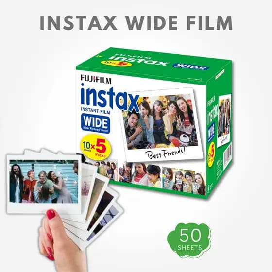 FUJIFILM Instant Camera Wide Film 50 Sheets INSTAX WIDE K R 5