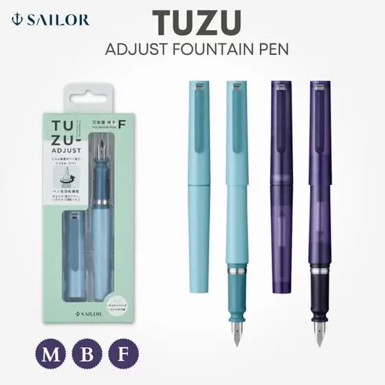 Sailor TUZU ADJUST Fountain Pen - Self-Packaged, Various Nib Sizes and Colors