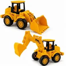 Kit 2 Trator Construção Brinquedo trator fricção escavadeira pá