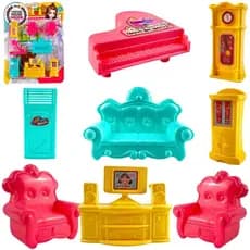 Brinquedo conjunto 8 móveis sala decoração casinha infantil