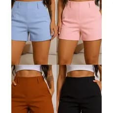 Short Alfaiataria Barato Feminino Short Feminino Social Cintura Alta Short Preto Verao Promocao