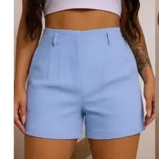 short feminino barato cintura alta casual elegante tecido de qualidade short alfaiataria verao