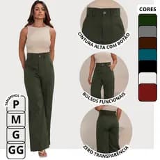 Calça Social Alfaiataria Premium Feminina  Moda Blogueira Chique Calça Feminina Com Bolso Elegante