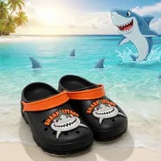 Sandália Babuche Infantil Papete Menino Tubarão Confortavel Shark