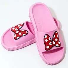 Chinelo Nuvem Minnie Laço Slide Macio Leve Flexível Infantil Juvenil Feminino Rosa