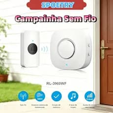 Campainha sem fio instalação prática, bivolt à prova d’água alcance de 350m adequada para uso residencial e comercial