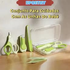 Kit de Cuidados com Unhas do Bebê 4 em 1 | Aço Inox | Produtos de Higiene Infantil | Seguro e Confiável