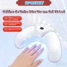 Cabine de Unha 36w Uv em Gel 18 Led Profissional Acrigel Porcelana Digita