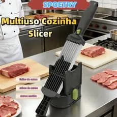 Cortador de Alimentos Multifuncional 3em1 Fatiador,Ralador e Picador Ajustável em Aço Inox Para Carnes Legumes e Frutas