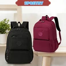 Mochila de nylon unissex para estudantes, universidade, deslocamento e viagens, durável com múltiplos compartimentos