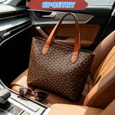 Bolsa feminina de ombro e mão, impermeável, em couro, durável, para uso diário