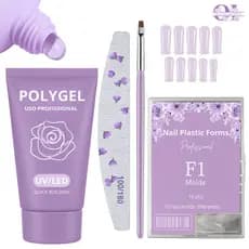 KIT POLYGEL + LIXA 100/180 + PINCEL + MOLD F1
