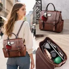 Mochila feminina 2026 novo estilo estilo retro mochila de grande capacidade, mochila de viagem casual