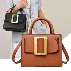 Bolsa feminina 2026 nova moda versátil um ombro mochila, bolsa de alumínio simples, bolsa quadrada