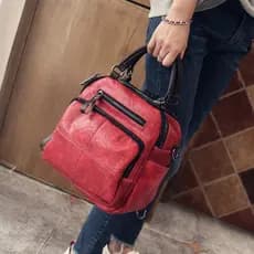 Mochila de couro genuíno feminina 2026 novo estilo mochila All-Match bolsa de ombro portátil de grande capacidade