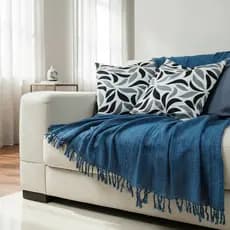 Manta Para Sofá Algodão Luxo Decoração 210X120 Tipo Capa De Sofá Protetora Decorativa DOMMUS