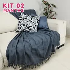 Kit 2 Mantas Decorativas Sofá Algodão Luxo Gigante 210x120 Capa Sofá Protetora Decoração DOMMUS
