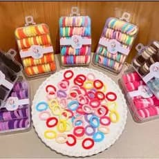Kit De Mini Rabicó Xuxinha De Cabelo Meia De Seda Pacotão Laços De Cabelo De Bebê , Para Meninas De Borracha