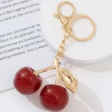 Chaveiro De Luxo Cereja Da Moda , Feminino Criativo Com Pingente De Frutas De Imitação De Cristal Brilhante , Adequado