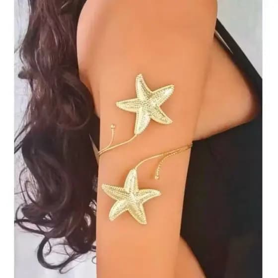 Pulseira, e Bracelete Fofa De Estrela Do Mar E Concha Para Mulheres Jóias De Férias De Verão