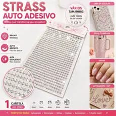 Cartela de Strass Auto Adesivo Para Artesanato Vários Tamanhos