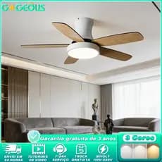 Ventilador Luz Bivolt 110V 220V 3 Cores LED Ajustáveis Controle Remoto Prático Fácil Instalação Para Ambientes Residenci