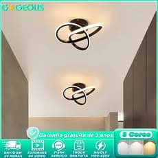 Luminária de Teto LED 3 Cores Moderna Bivolt para Sala Quarto Corredor Cozinha