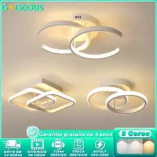 3 Cores Luminária de Teto LED Moderna Bivolt 110V-220V Plafon para Sala Quarto Corredor Cozinha