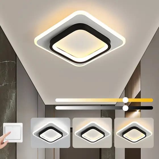 Luminária de Teto Moderna LED 3 Cores Bivolt 110V-220V para Corredor Sala Quarto Cozinha