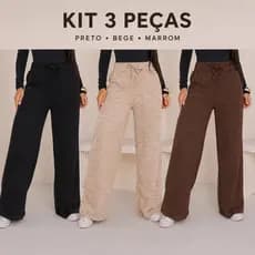 kit 3 Un Calça  Pantalona Feminina Inverno