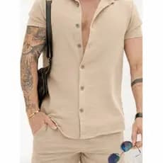 kit 3 Camisas Duna  Masculino Camisa Botão Casual Slim Fit