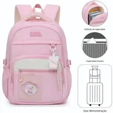 Ladies backpack nylon impermeável reforçado grande capacidade pode guardar 15 "notebook