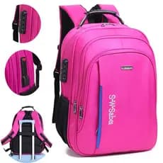 Mochila impermeável para senhoras e senhores, com cadeado de senha e USB