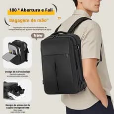 jiesipoteHomens mochila trabalho bolsa cinto expansão capacidade impermeável shoes bin