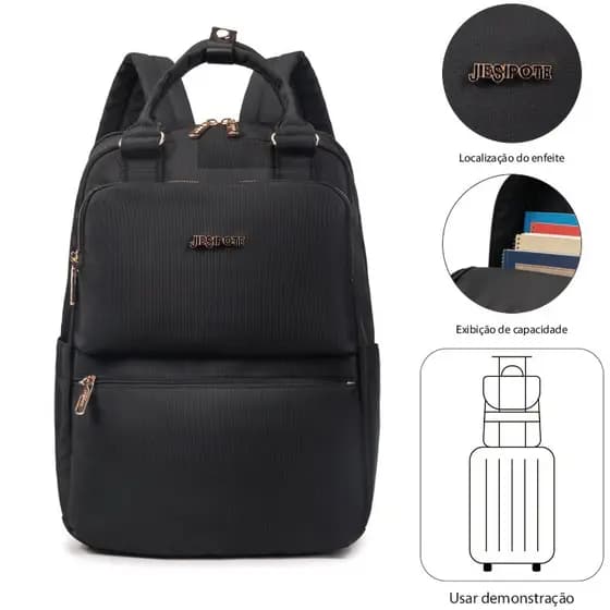Mochila das senhoras (pode ser portátil/pode ser ambos os ombros) nylon de grande capacidade à prova d'água