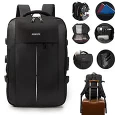 Mochila unisex, reforçada à prova d'água, função estendida, pode caber 15 "laptop