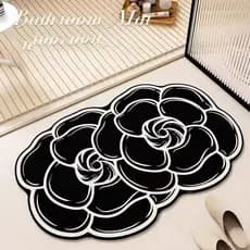 Conjunto de Tapetes Universal para Cozinha e Banheiro - Super Absorvente, Antiderrapante e Forma Irregular Floral