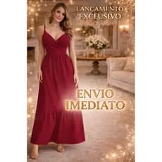 Vestido Longo Feminino Elegante Alcinha Decote V Transpassado Cintura Ajustável Festa Evento Casual Moda Feminina