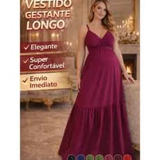 Vestido Longo Feminino Elegante Decote Transpassado Ajustável Gestante Festa Evento Casamento Confortável