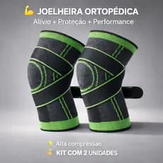 Kit 2 Joelheira Compressão Ortopédica Ajustável Fitness Alívio de Dor Suporte Esportivo