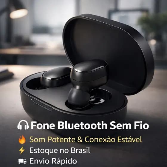 Fone ouvido Xiaomi Redmi Airdots 2 TWS Preto sem Fio Bluetooth 5.0 Gamer