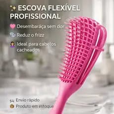 Pente De Cabelo Escova Polvo Modeladora Uso Profissional Desembaraçante Cacheados Ondulados Crespos